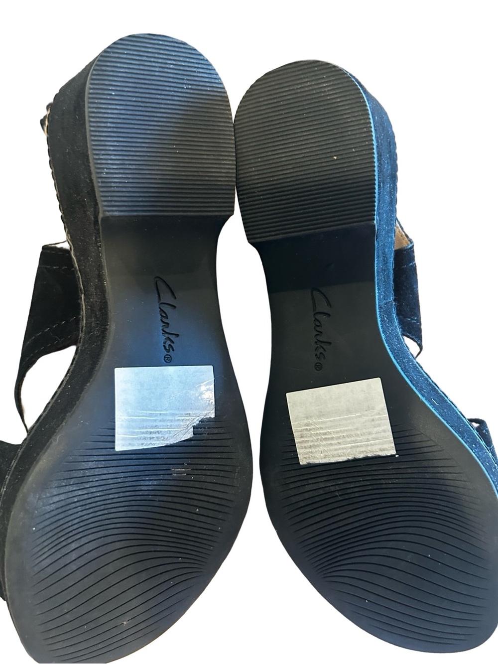 Giselle Cove By Clarks Black Suede Crisscross Slingback Platform Sandals 8 W - Picture 6 of 7